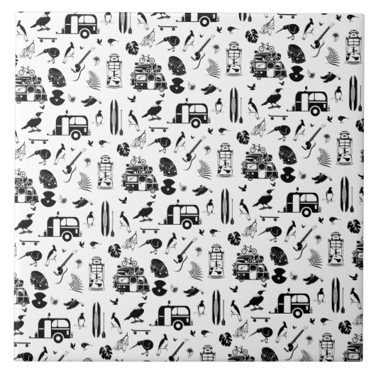 キウイ夏パターンTRANS タイル (正面)