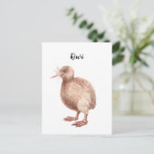 キウイ水色絵を描のバードカード。 ポストカード (スタンド正面)