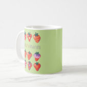 キウイ私はあなたのいちご図解入りの、写真付きのが好き コーヒーマグカップ (正面左)