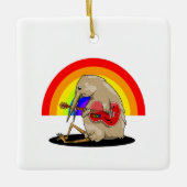 キウイ・ニュージーランド音楽 セラミックオーナメント (正面)