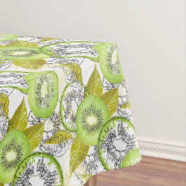 キウイ、フルーティー、グリーンとホワイト、フレッシュ テーブルクロス