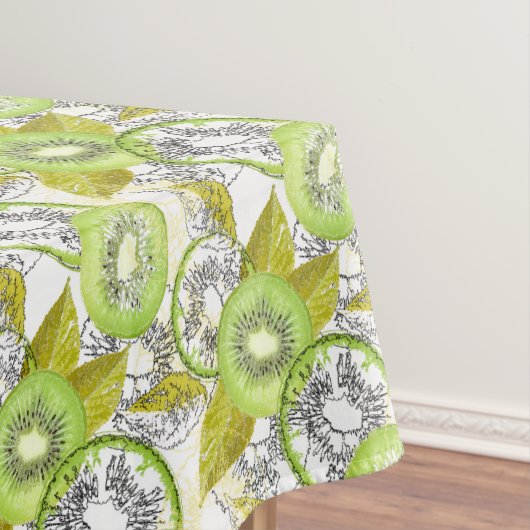 キウイ、フルーティー、グリーンとホワイト、フレッシュ テーブルクロス (インサイチュ)