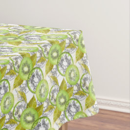 キウイ、フルーティー、グリーンとホワイト、フレッシュ テーブルクロス