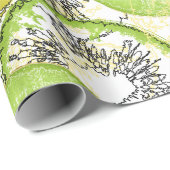 キウイ、果実、緑と白、新鮮、ジューシー、白 ラッピングペーパー (ロールコーナー)