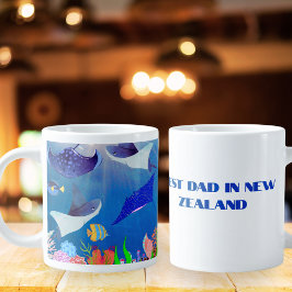 キウ最高のイニュージーランドパパ父のマンタレイギフト ジャンボコーヒーマグカップ