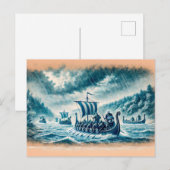 キエバンラスオンザディネパーインパステルチョークスケッチ ポストカード (正面/裏面)