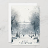 キエフのウィンターワンダーランド - ミニマリスティックな水彩画 シーズンカード (正面/裏面)