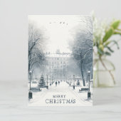 キエフのウィンターワンダーランド - ミニマリスティックな水彩画 シーズンカード (スタンド正面)