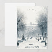 キエフのウィンターワンダーランド - ミニマリスティック水彩画 シーズンカード (正面/裏面)