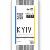 キエフへの搭乗券(KBP) シール (正面)