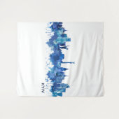 キエフウクライナスカイラインブルー タペストリー (正面(横))