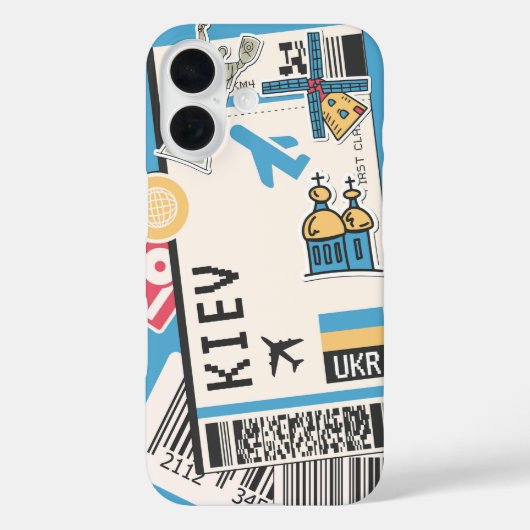 キエフウクライナランドマークボーディングパス旅行 Case-Mate iPhoneケース (裏面)