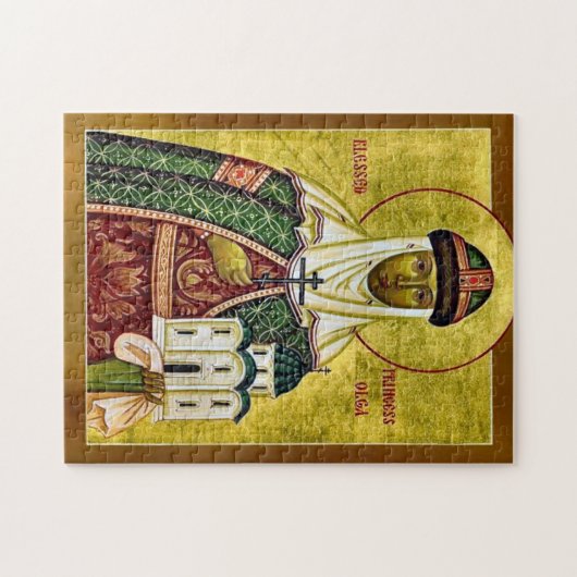 キエフ正教会のキリスト教アイコンの聖オルガ ジグソーパズル (横)