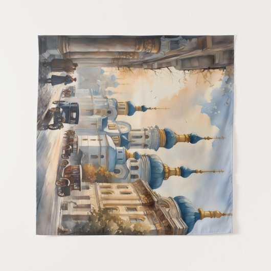 キエフ・ウクライナの水彩画 タペストリー (正面(横))