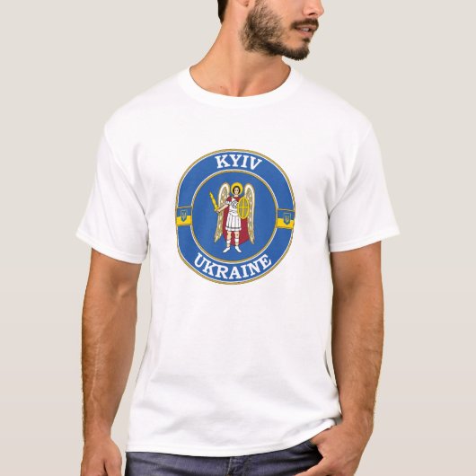 キエフ・ウクライナラウンドサークルエンブレム Tシャツ (正面)