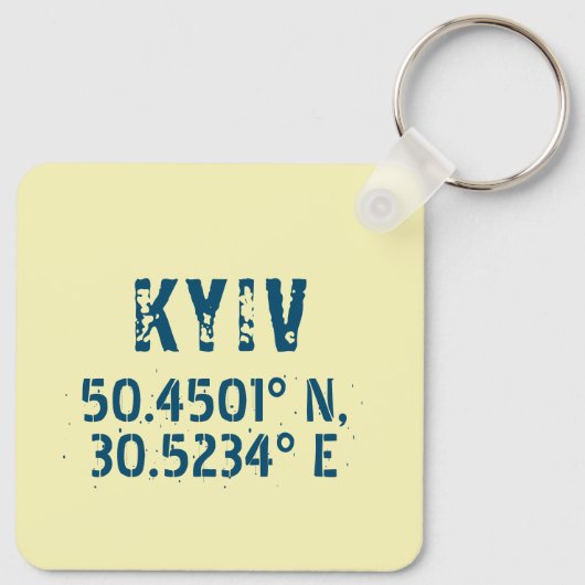 キエフ・ウクライナ緯度・経動揺して度 キーホルダー (裏面)