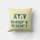 キエフ・ウクライナ緯度・経動揺して度 クッション (裏面)