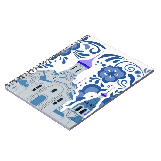 キエフ・ブルーとホワイトポストイットのウクライナの教会 ノートブック (左側)