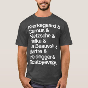 キエルケガードカムスニーツシェカフカデボーヴォワールサルト Tシャツ