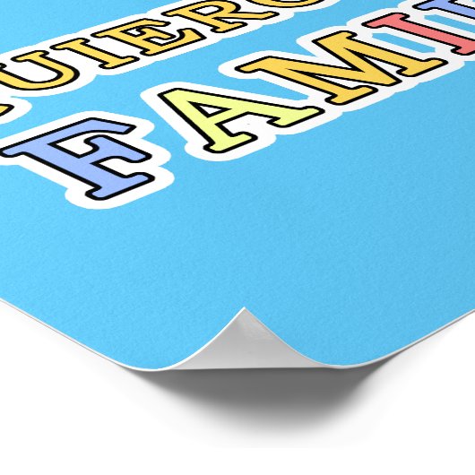 キエロアミファミリアエスパニョール私は私の家族を愛する ポスター (角)