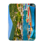 キオカラフルニ港のギリシャ魚釣りボート マグネット (縦)