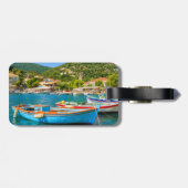 キオカラフルニ港のギリシャ魚釣りボート ラゲッジタグ (裏面横)