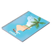 キオスのギリシャ図解入りの、写真付きのの地図。 ノートブック (左側)