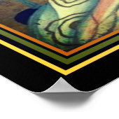 キオストリアールデコ「ガール&ピーコック」プリント ポスター (角)