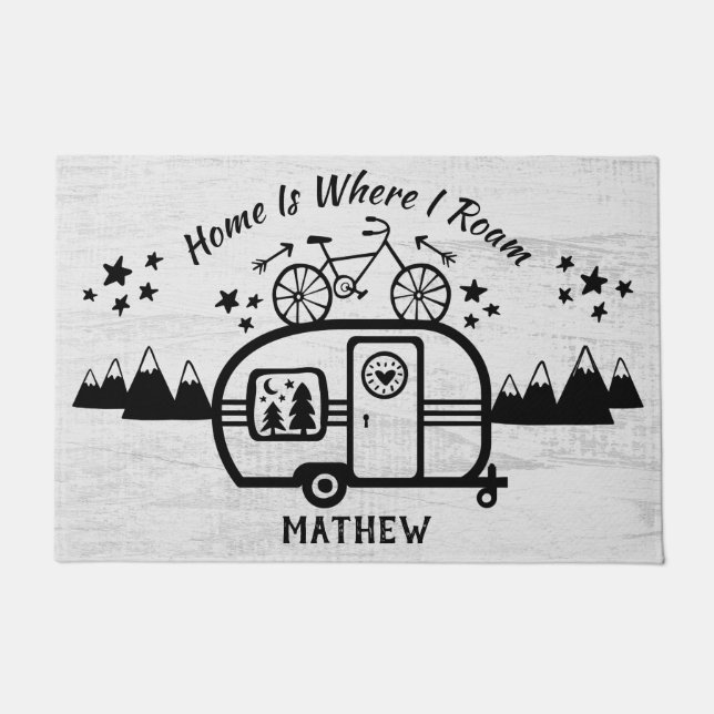 キカスタムャンピングキャンパートレーラーRvライフスタイル ドアマット (正面)