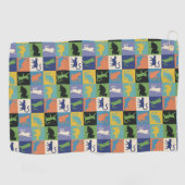 キカッコいいルトカラフルマスの猫のシルエット ゴルフタオル (横)