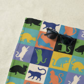 キカッコいいルトカラフルマスの猫のシルエット ビーチタオル (インサイチュ)