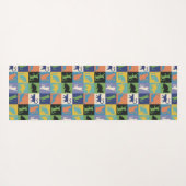 キカッコいいルトカラフルマスの猫のシルエット ヨガマット (裏面(横))