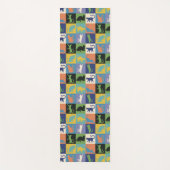 キカッコいいルトカラフルマスの猫のシルエット ヨガマット (正面)