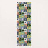 キカッコいいルトカラフルマスの猫のシルエット ヨガマット (裏面)