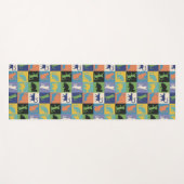 キカッコいいルトカラフルマスの猫のシルエット ヨガマット (正面(横))