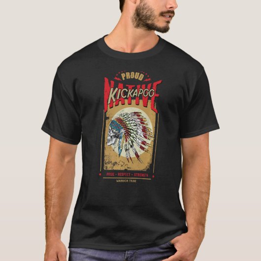 キカプー先住民アメリカインディアン戦士の部族プロ Tシャツ (正面)