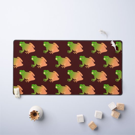 キガエルグラデーションの茶色い茶色 デスクマット (キッズテーブル)