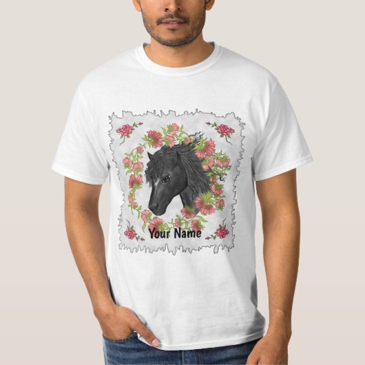 キキョウ 黒馬 Tシャツ (正面)