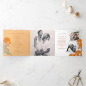 キクのオレンジフラワースケッチ 三つ折りプログラム (内部)