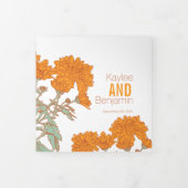 キクのオレンジフラワースケッチ 三つ折りプログラム (カバー)