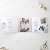 キクの白青の花スケッチ 三つ折りプログラム (内部)