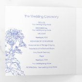 キクの白青の花スケッチ 三つ折りプログラム (内部最初)