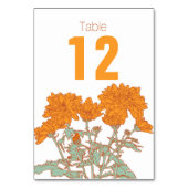 キクの結婚花の表 テーブルナンバー (裏面)