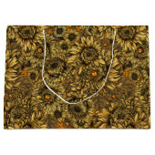 キクの花とオレンジカブト ラージペーパーバッグ (正面)