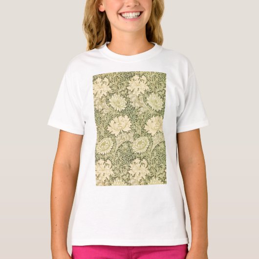 キクの花の文様 (ウィリアム・モリス作) Tシャツ (正面)