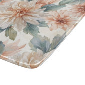 キクの花の水彩植物画パターン カッティングボード (角)