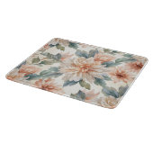 キクの花の水彩植物画パターン カッティングボード (角)