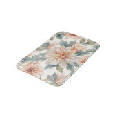 キクの花の水彩植物画模様 バスマット (アングル)