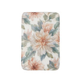 キクの花の水彩植物画模様 バスマット (正面縦)
