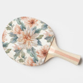 キクの花の水彩植物画模様 卓球ラケット (横)